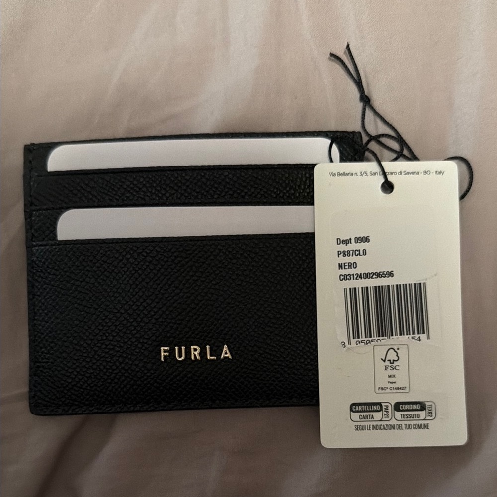 Furla Black Leather Card Holder